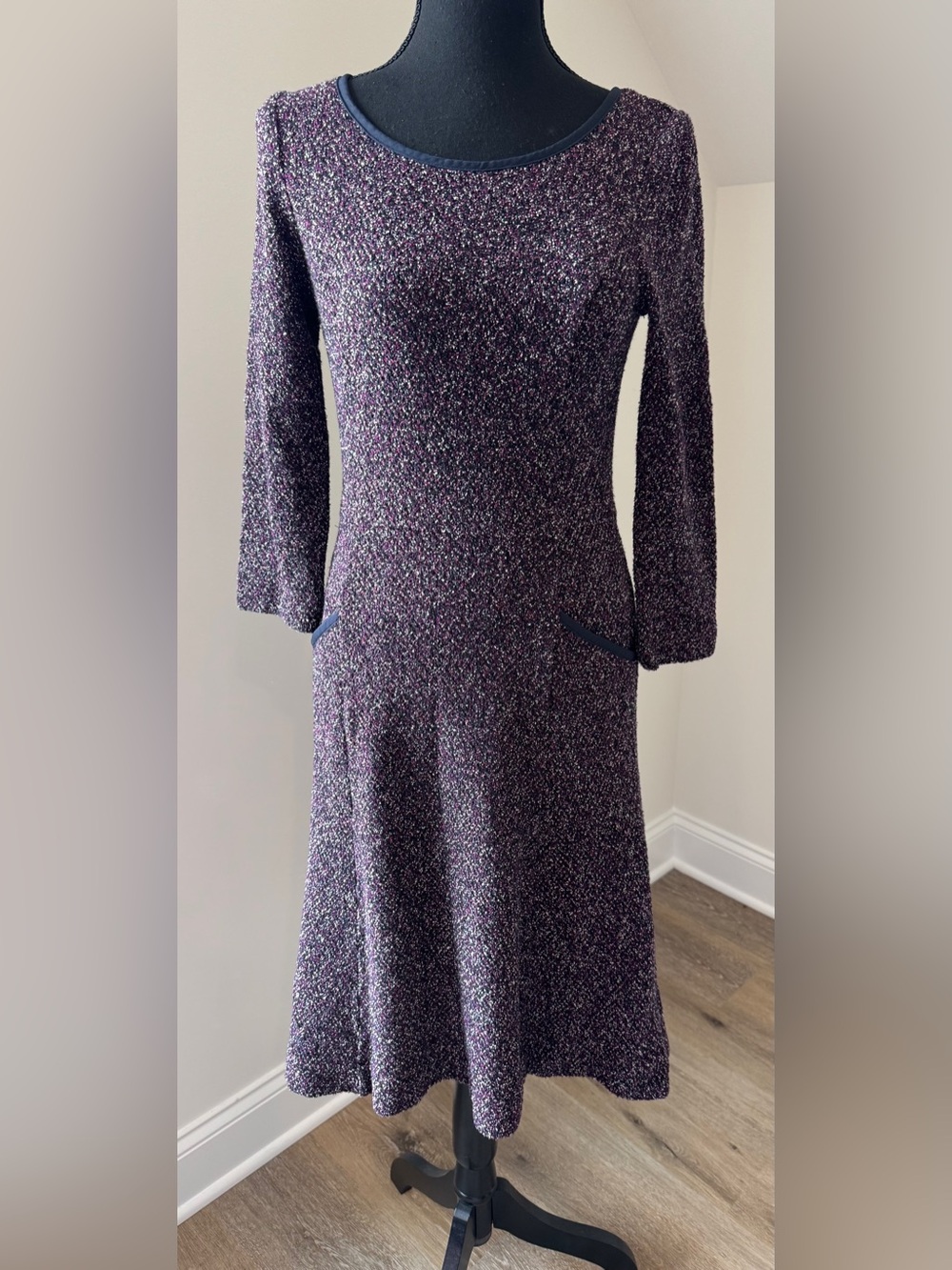 Talbots Tweed Dress Classic Preppy Chic Workwear Fit Flare Size 2
